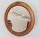 Vintage round wooden mirror