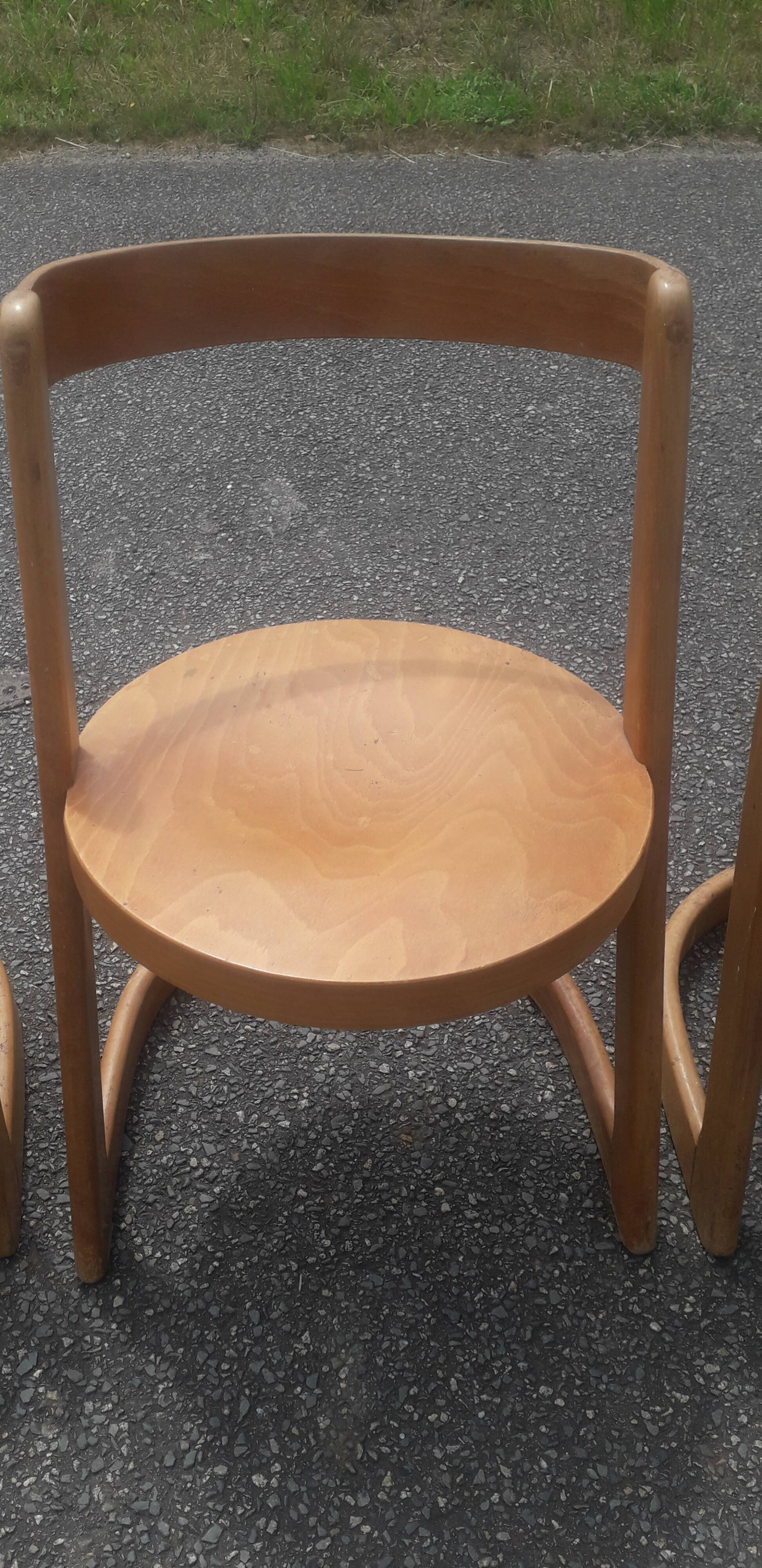 Suite de 6 chaises vintage Baumann modèle Halfa