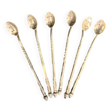 Cambodge, six cuillères à cocktail en argent vers 1900