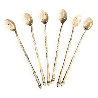 Cambodia, six silver cocktail spoons circa 1900