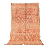 Tapis marocain vintage pêche 163 x 289 cm, tapis en laine berbère, tapis boho fait main