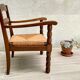Wood armchair turned mulched way