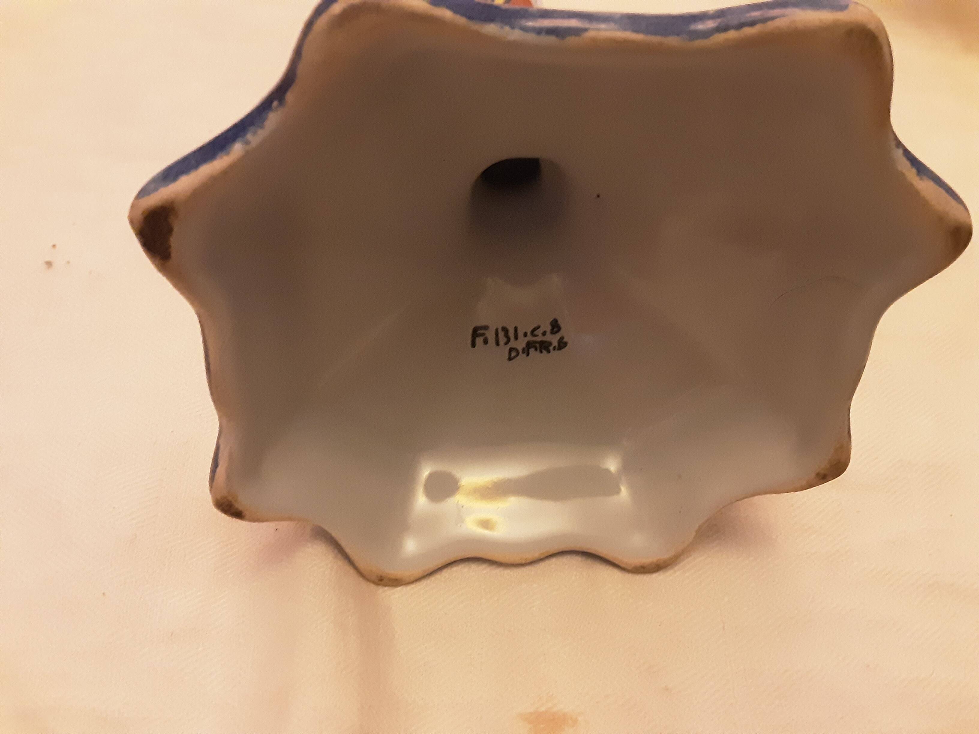 Quimper faience candlestick