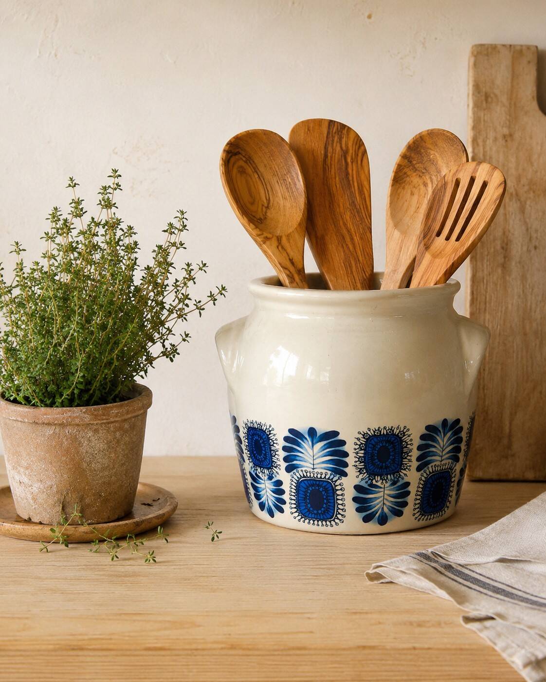Pot en grès L.M.L. (L Marin-Laflèche) décor Palma – années 70