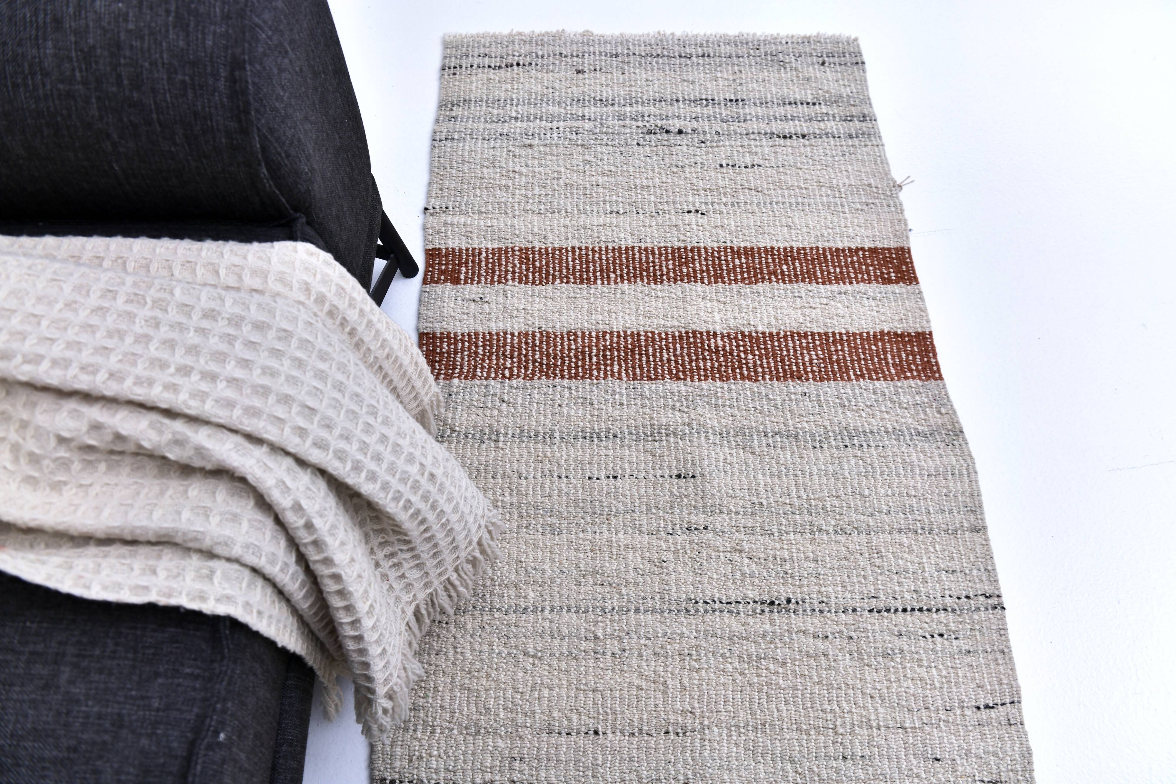 285x70 cm wool runner carpet, beige orange wool kilim carpet, vintage kilim