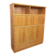 Meuble de rangement vintage en rotin et bois clair des années 60