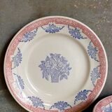 Six assiettes Art-Déco en faïence de Longwy  service"Normandie"