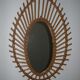 Miroir rotin ovale modèle "amande" 42x62cm