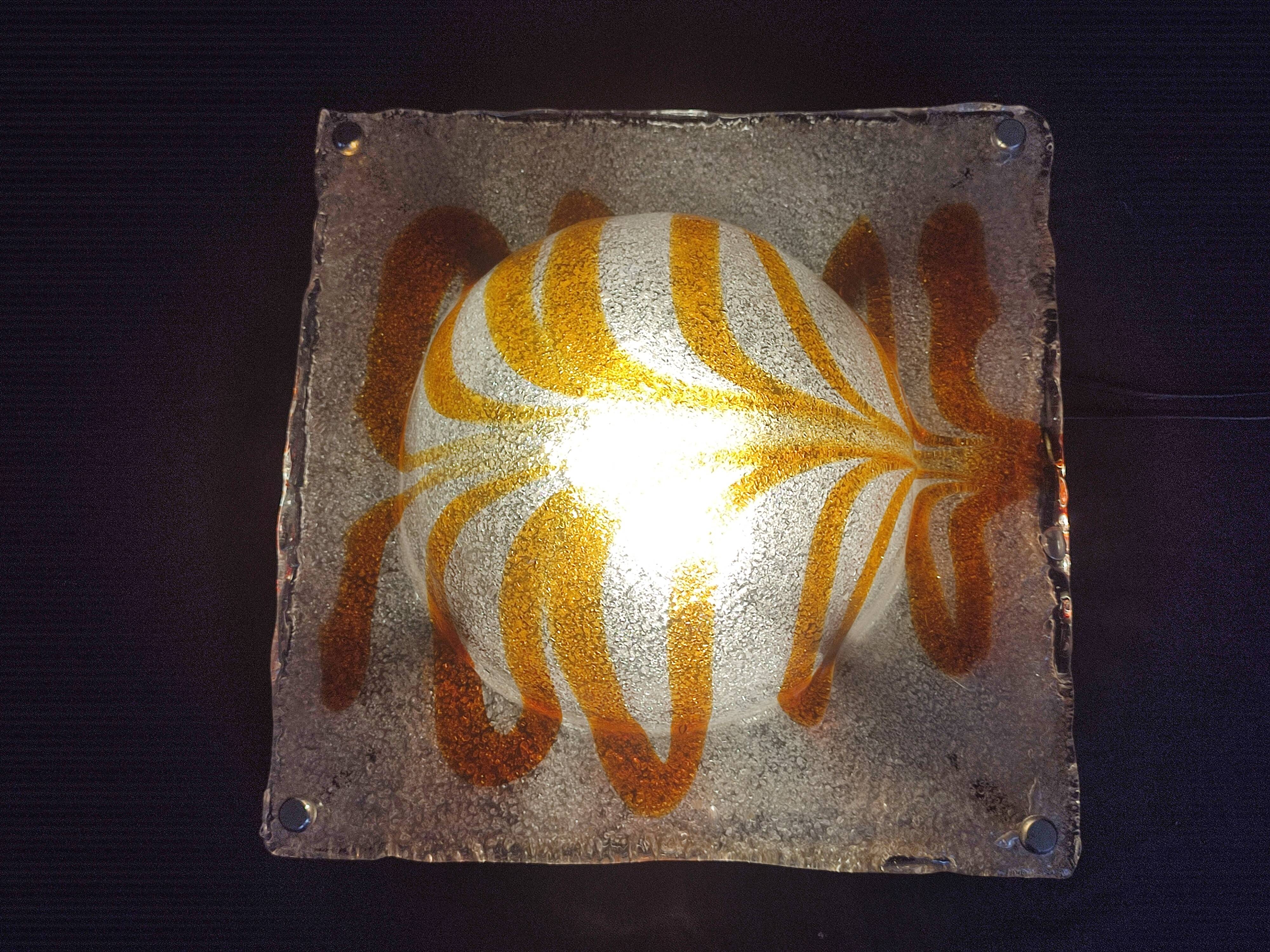 Large vintage Murano glass wall light