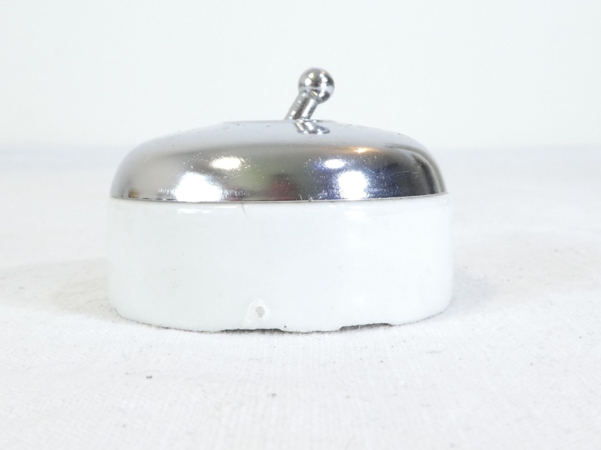 3 Ancient porcelain switches and industrial vintage crhomé metal