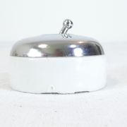 3 Ancient porcelain switches and industrial vintage crhomé metal