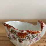 Pair of salerons shell Louis XV style porcelain of the nineteenth