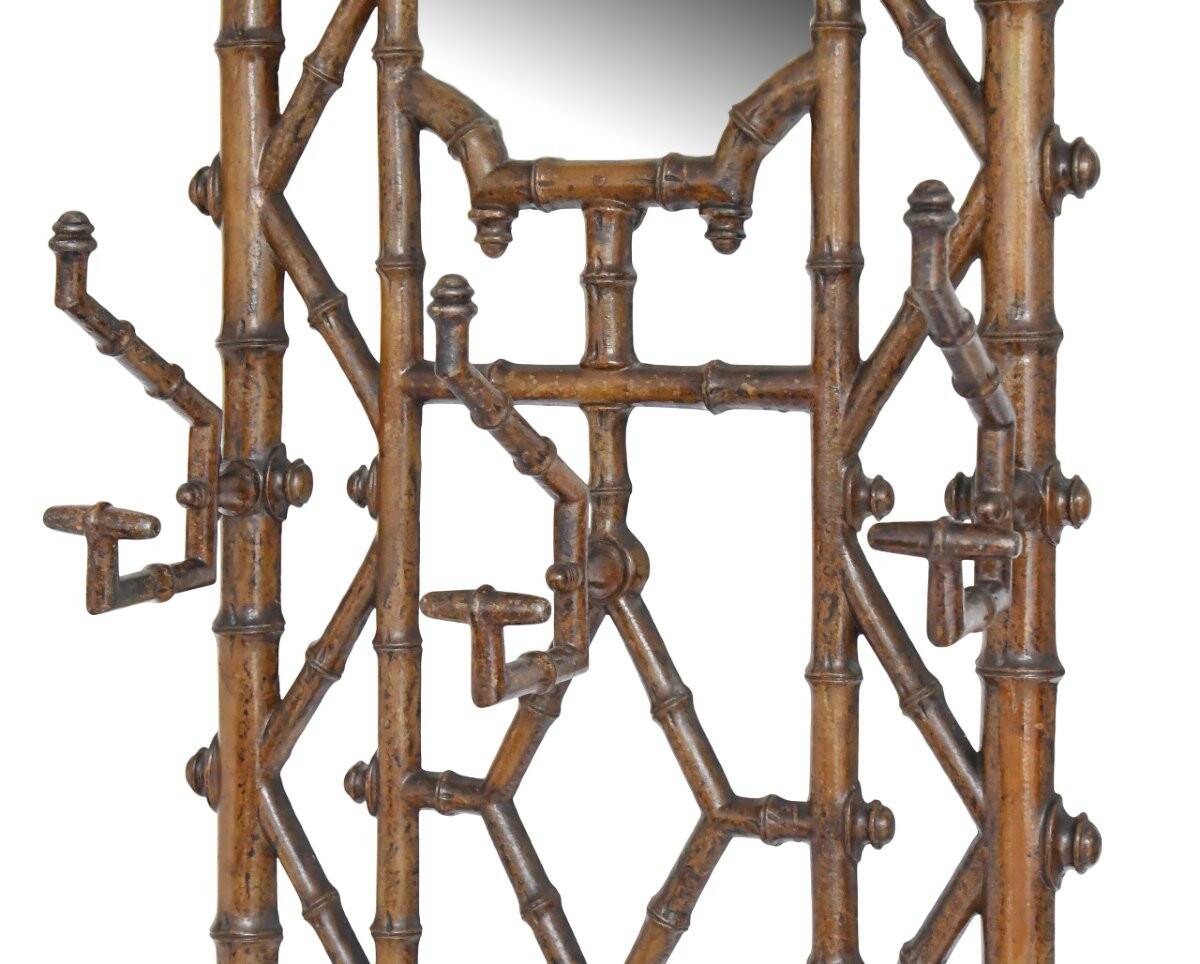 Cast iron coat rack in a bamboo style
