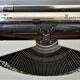 Writers' typewriters of light grey 70s Adler made in Holland