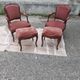 Pair of armchairs with Louis Philippe style footrests in walnut