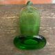 Old Green Bubble Glass Carafe Bottle with Vintage Stopper