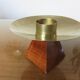 Bougeoir, rosewood candle and brass spike