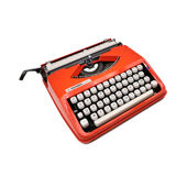 Machine à écrire hermes baby orange corail cursive révisée ruban neuf