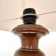 Turned wood and velvet lamp