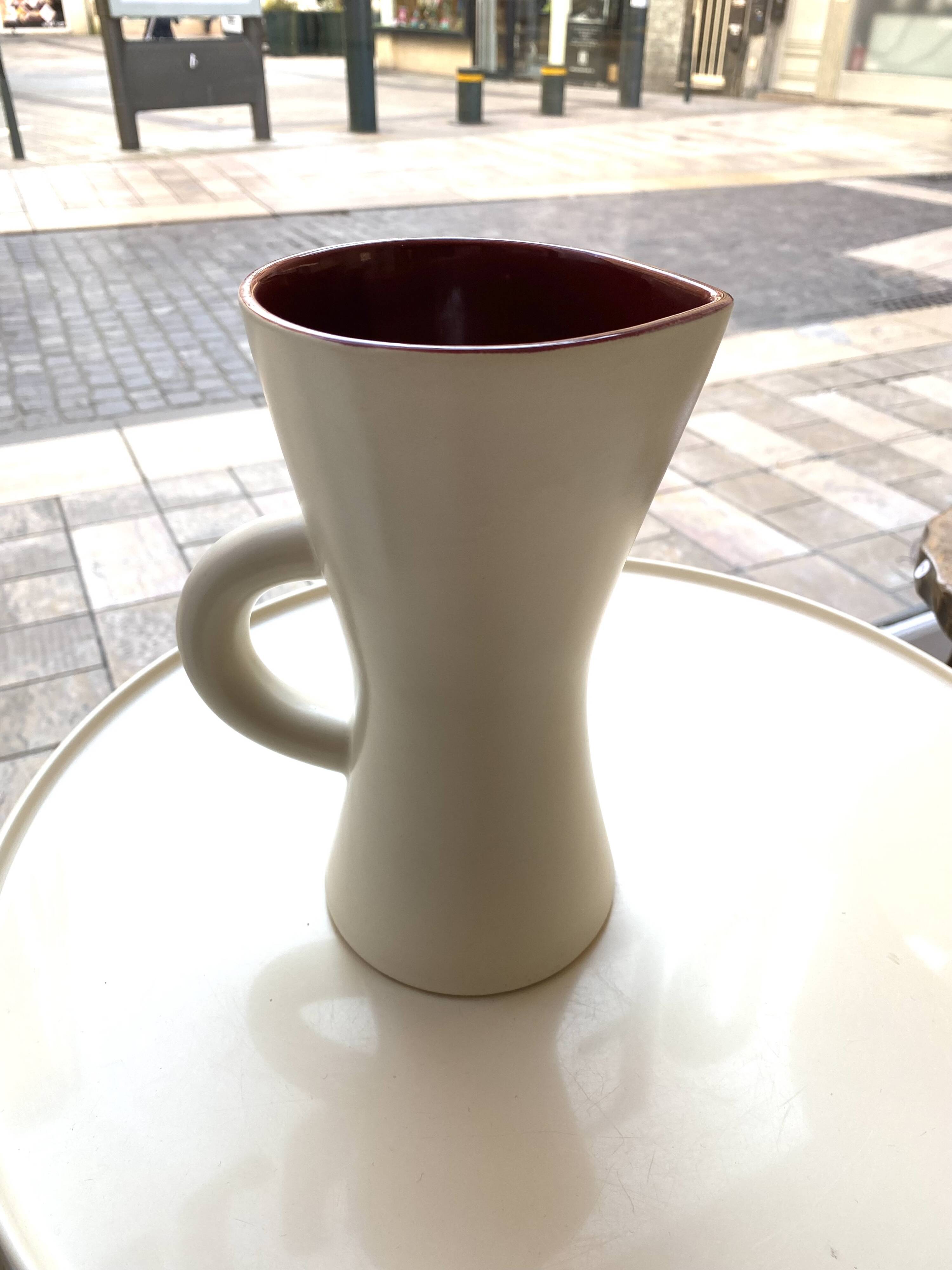 Saint Clément ceramic diabolo pitcher vase 1950