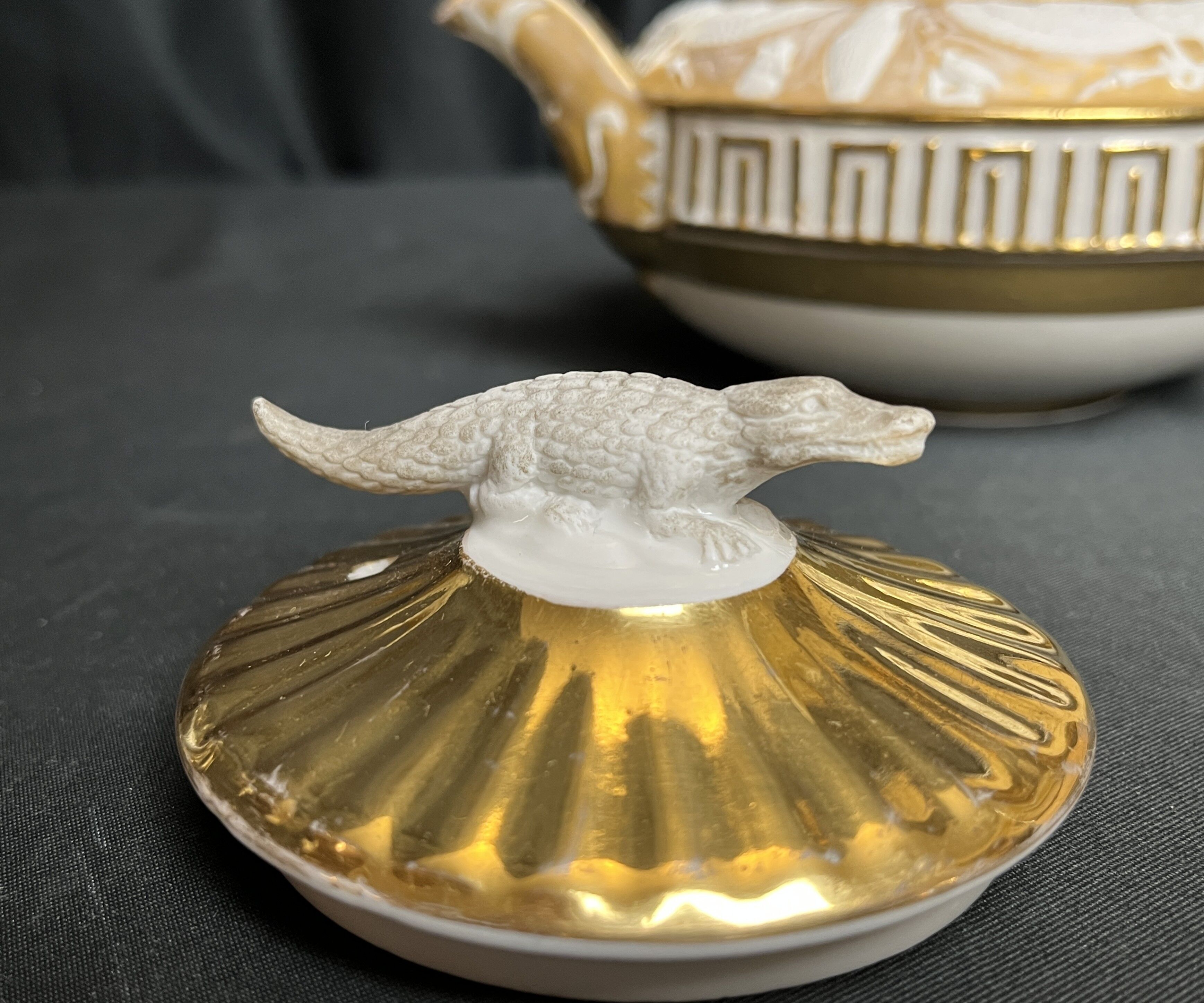 Tableware, porcelain teapot Wedgewood neo-Egyptian decor 20th century