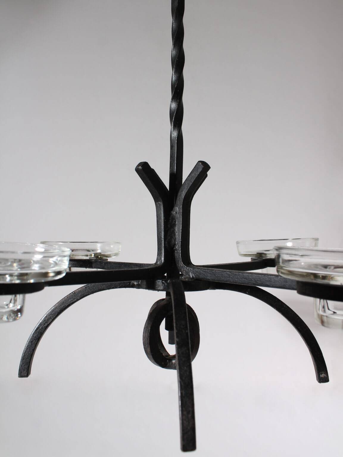 Cast Iron Brutalist Chandelier