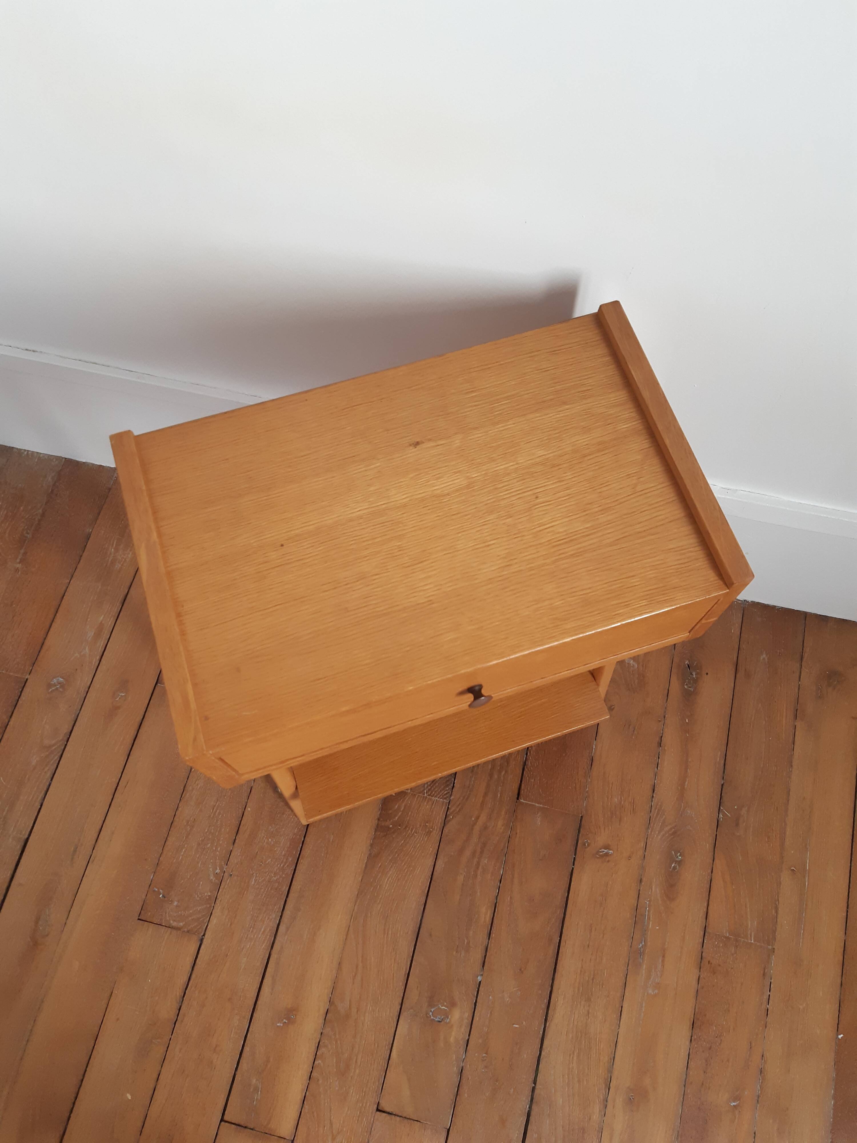 Vintage bedside table compass foot