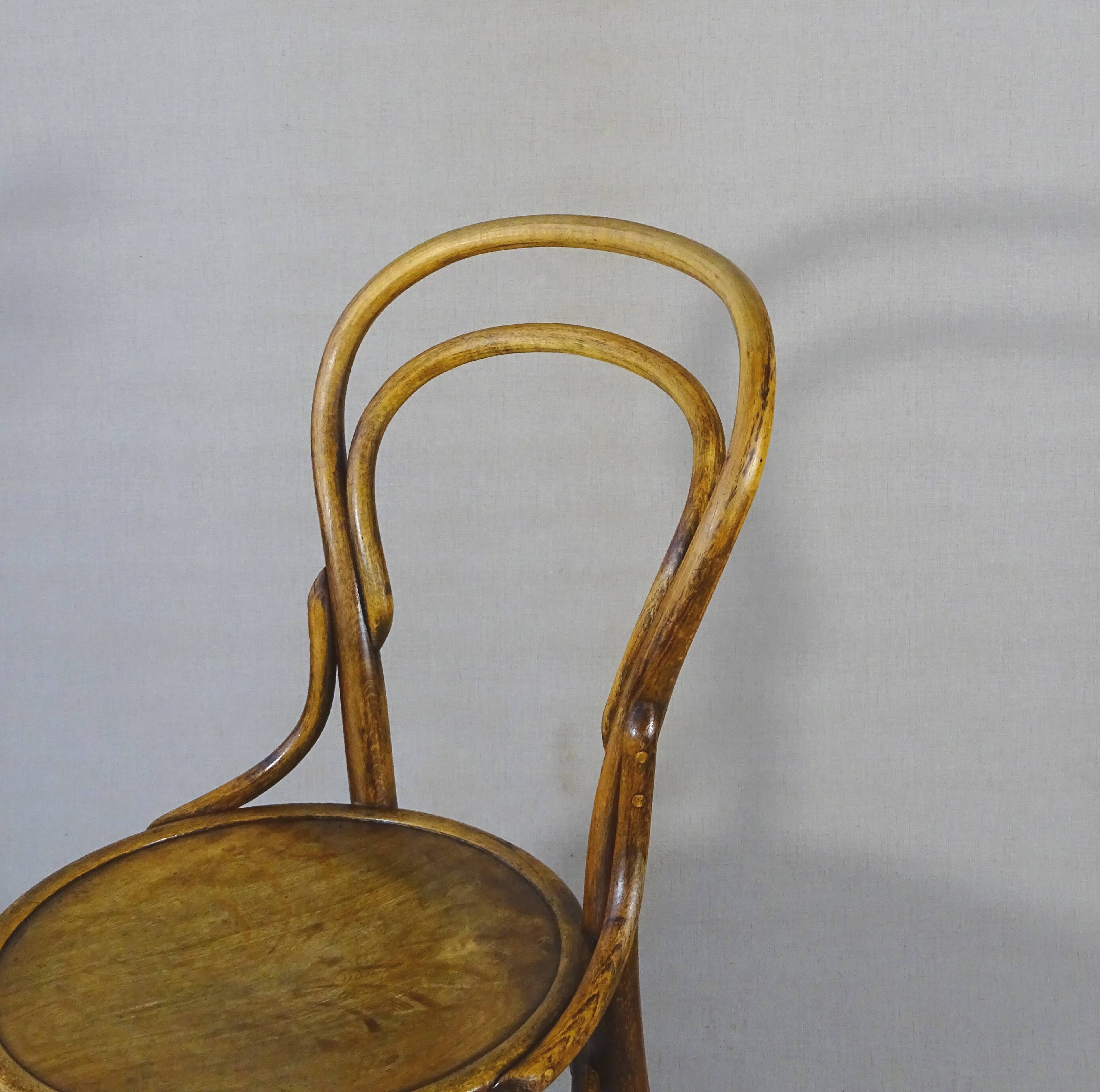 Two chairs No. 14, circa 1890 by Fuchs and Freud Bielitz, original patina
