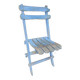 Vintage blue garden chair, wooden and folding