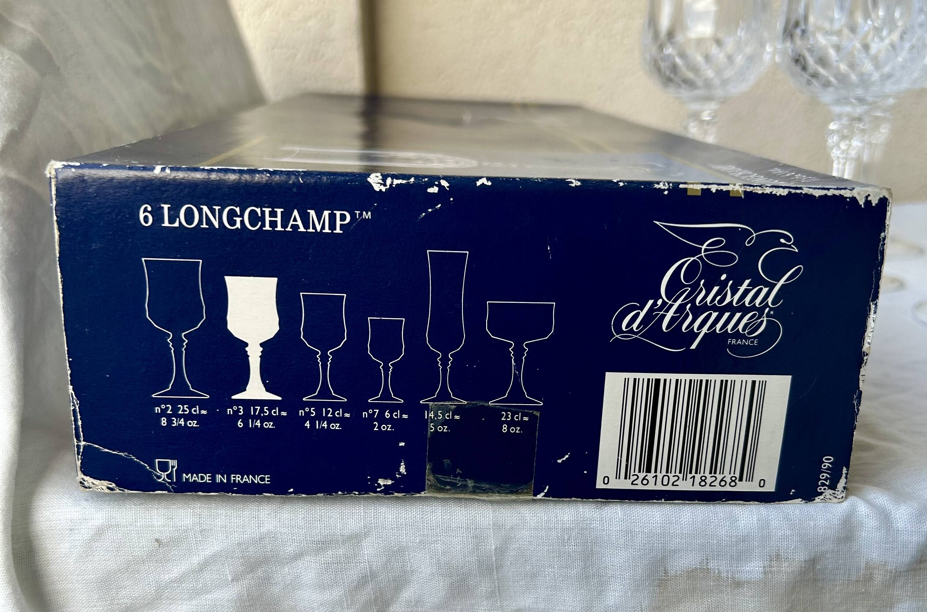 6 crystal stem glasses