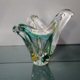 Vase vintage en verre de Murano soufflé dans la masse années 70