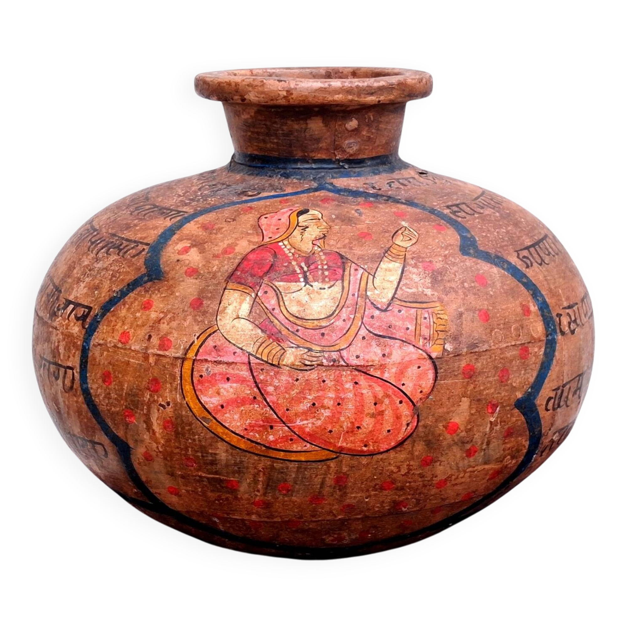 Terracotta vase, decoration of Persian figures.