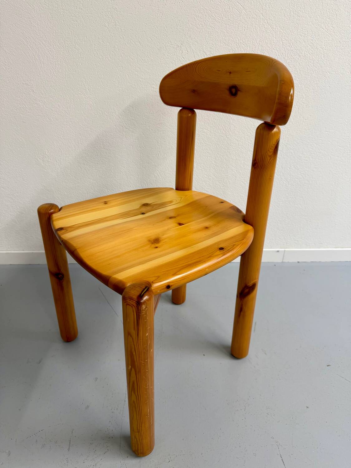 Set of 6 solid pine chairs, Scandinavian design, Reiner Daumiller