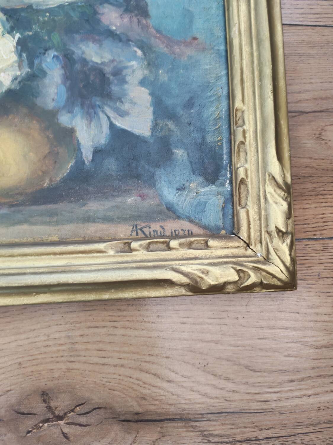 Oil painting on canvas by Auguste Kind