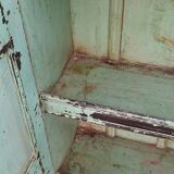 Old wooden cabinet with beautiful green patina