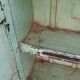 Old wooden cabinet with beautiful green patina