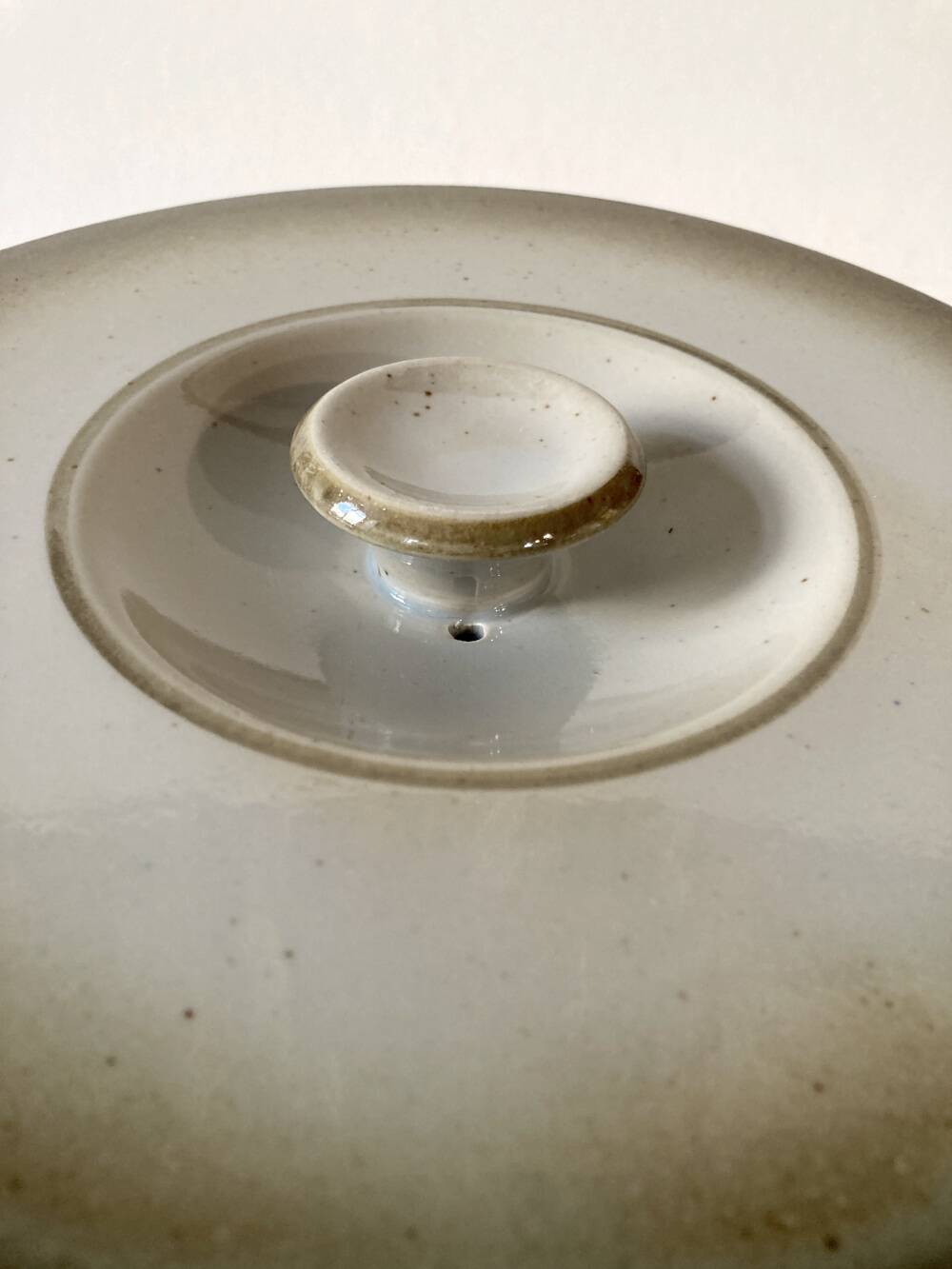 High-fired stoneware dish/tureen, Brenne earthenware factory, 1970s-1980s