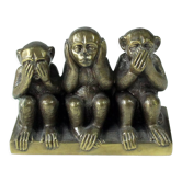 Presse-papiers singes en laiton, figurine, vintage des années 1950