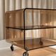 Chariot de service vintage en lucite fumé marron – Attribué à Michel Dum