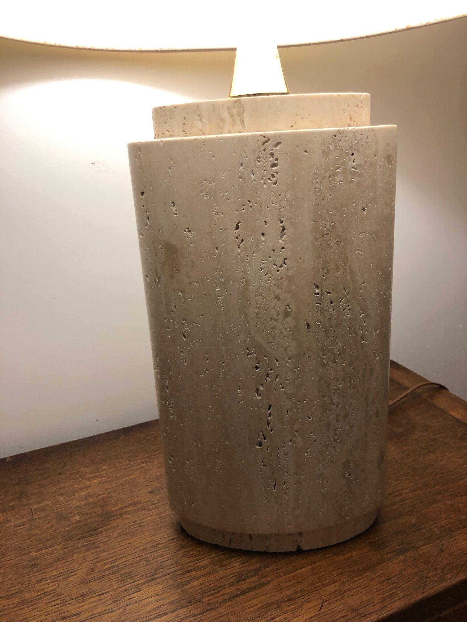1970s travertine lamp