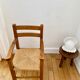 Chaise enfant paillée vintage