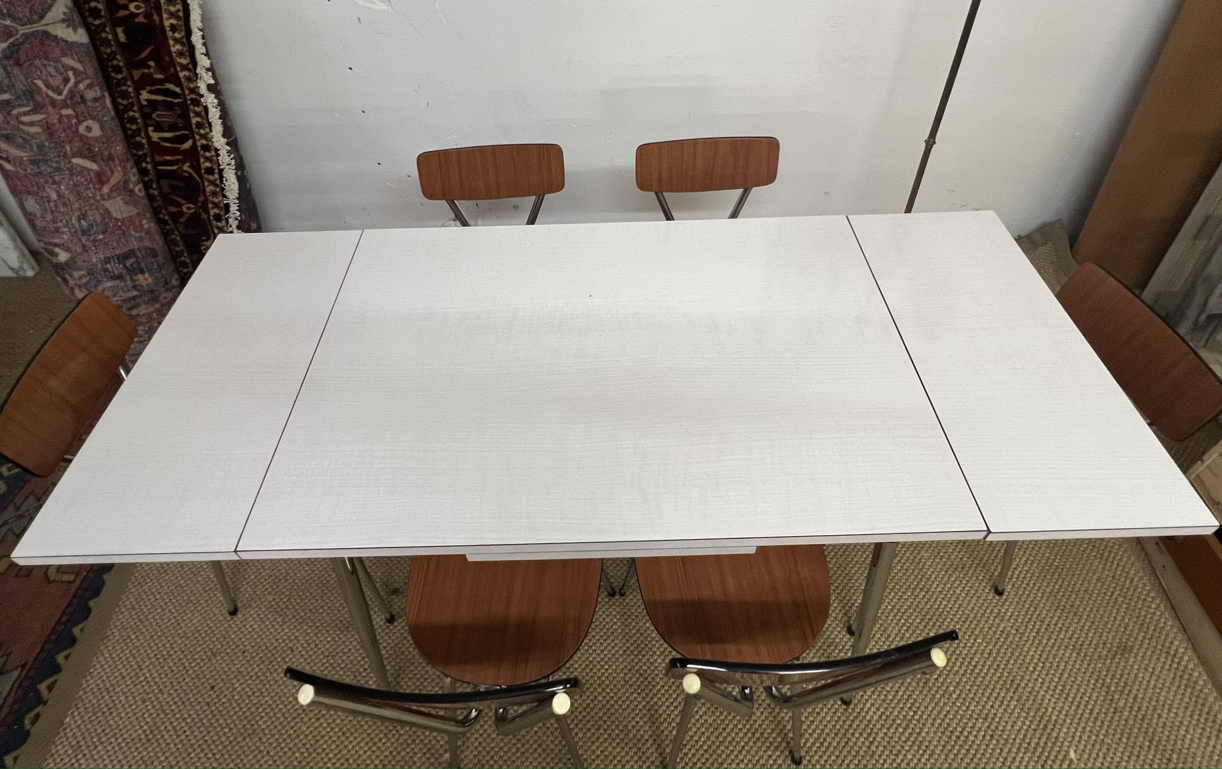 Tublac formica table and chairs set 1970