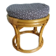 Pouf tabouret rotin osier housse