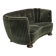 1960s, Danish 2-seater curved sofa, furniture velour, oak wood.