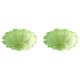 Lot de 2 verres de Murano de style vénitien vert « Feuilles » de style moderne du milieu du siècle