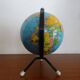 World globe sheet metal map taride cards vintage 50 60 - ø 12.5 cm