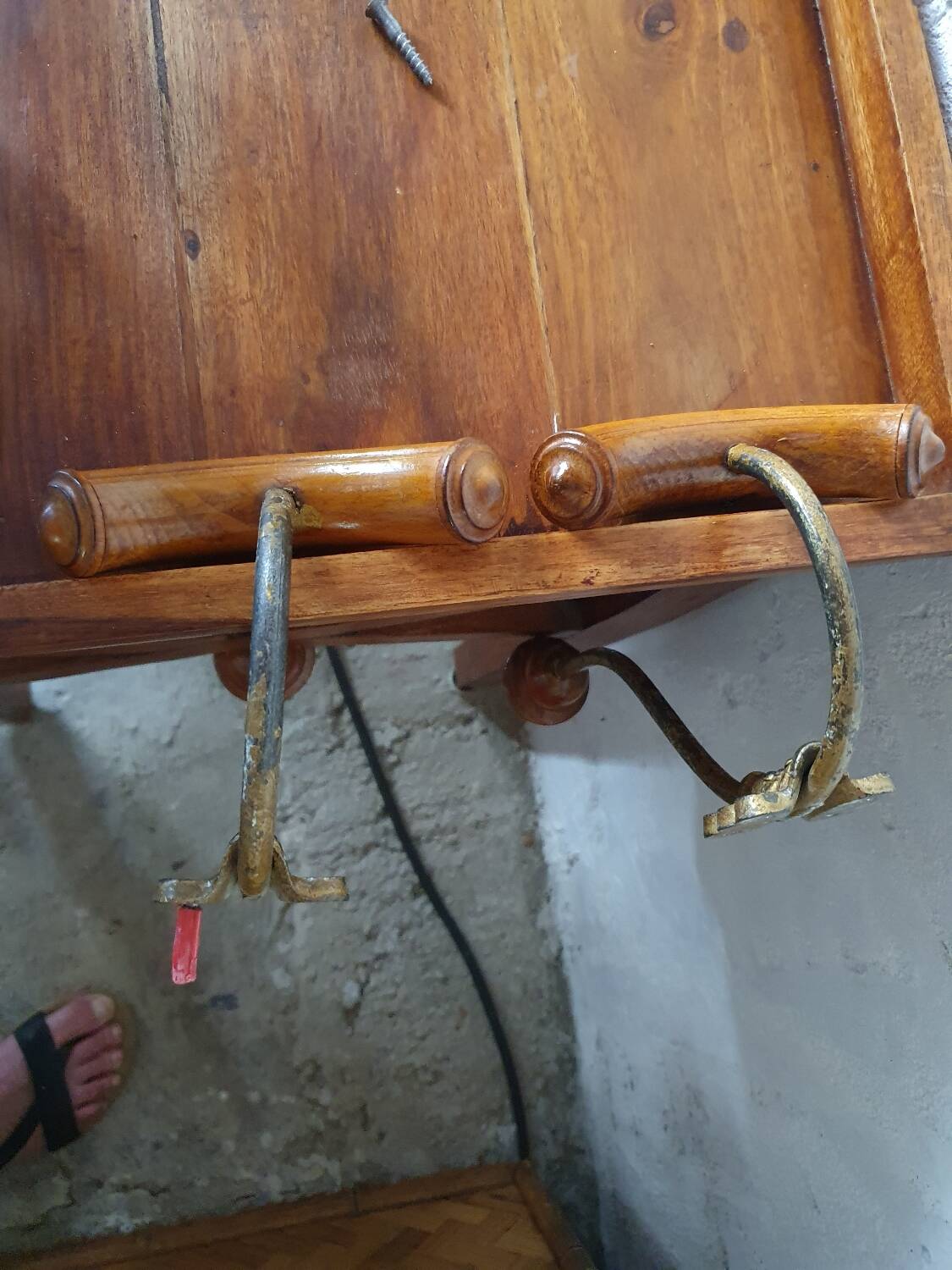 2 coat racks - wall hooks (wood and metal)