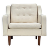 1970s, Danish loungechair, furniture wool, teak wood legs.