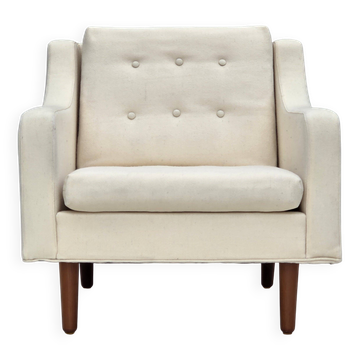 1970s, Danish loungechair, furniture wool, teak wood legs.