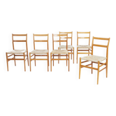 gio PintiCassina Leggera chairs, set of 6, early edition, 1960s